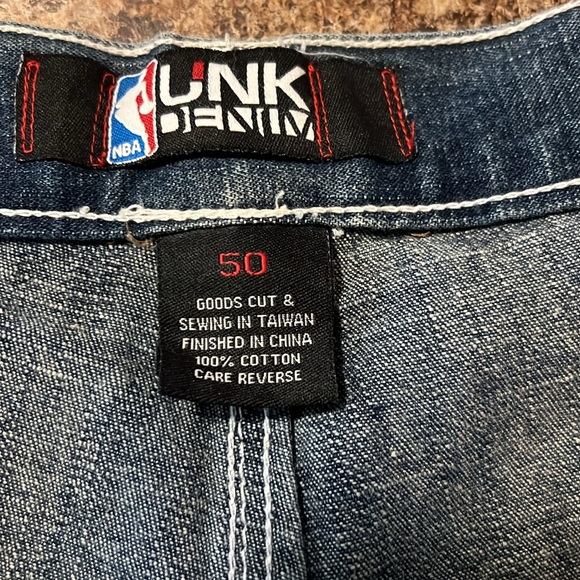 NBA customize Blue Relaxed Fit Jeans with Distressed Details size 50 32 length - Picture 5 of 7